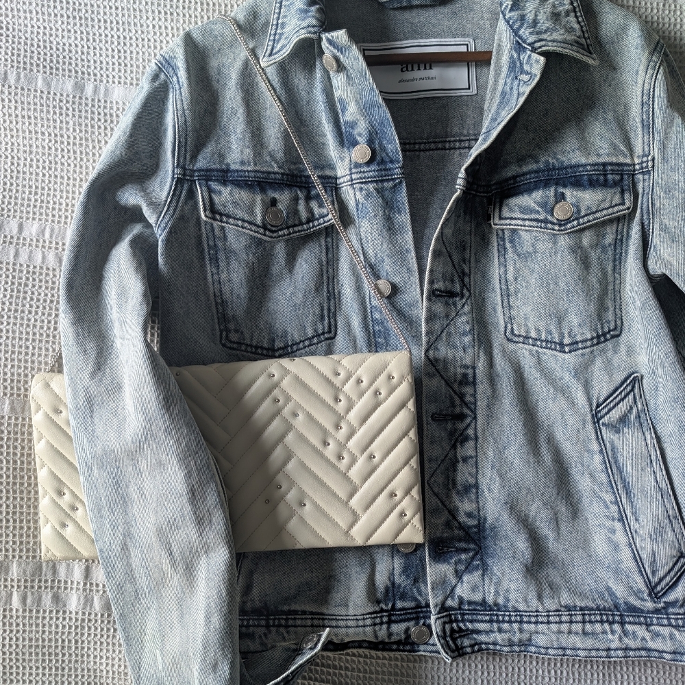 L.K.Bennett Quilted Off White Clutch